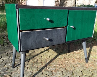 Sideboard grün/grün schwarz/anthrazite Upcycling