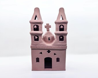 Vintage Peruvian Mission Church,clay Church,clay Mission,red