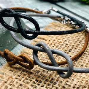 High quality leather infinity knot bracelet or bracelet for him / her, couples, surfer, UK seller