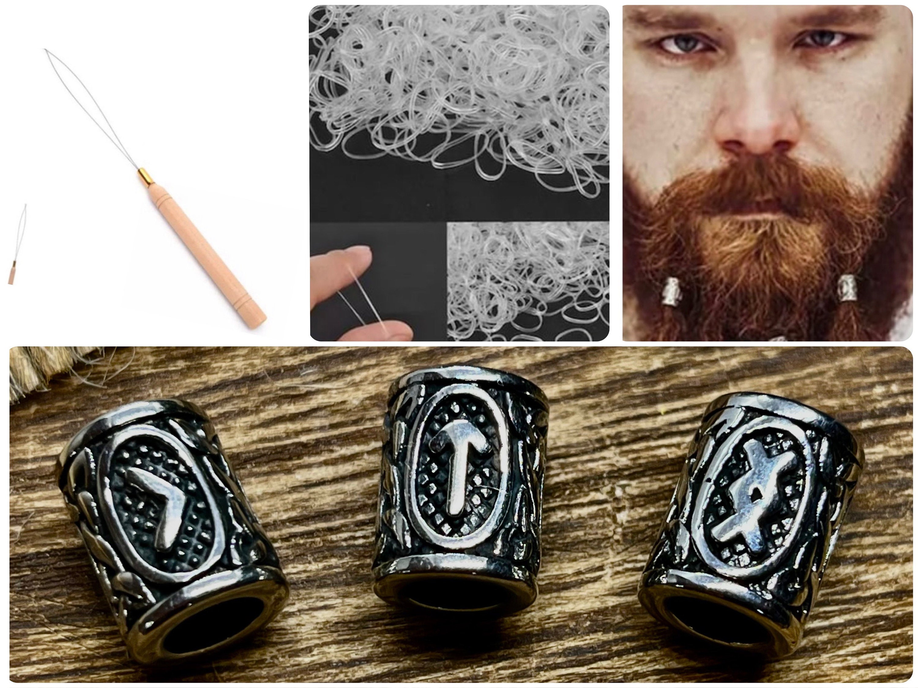 Stainless Steel Long Viking Beard Bead - Norse Spirit