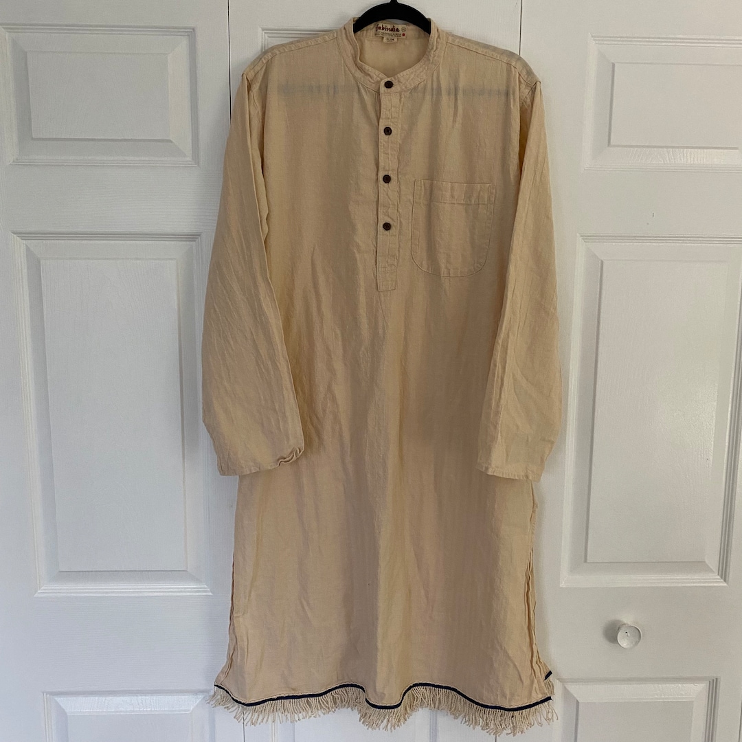 Mens Hebrew Garment Yellow Striped Tunic Top With Cream Etsy