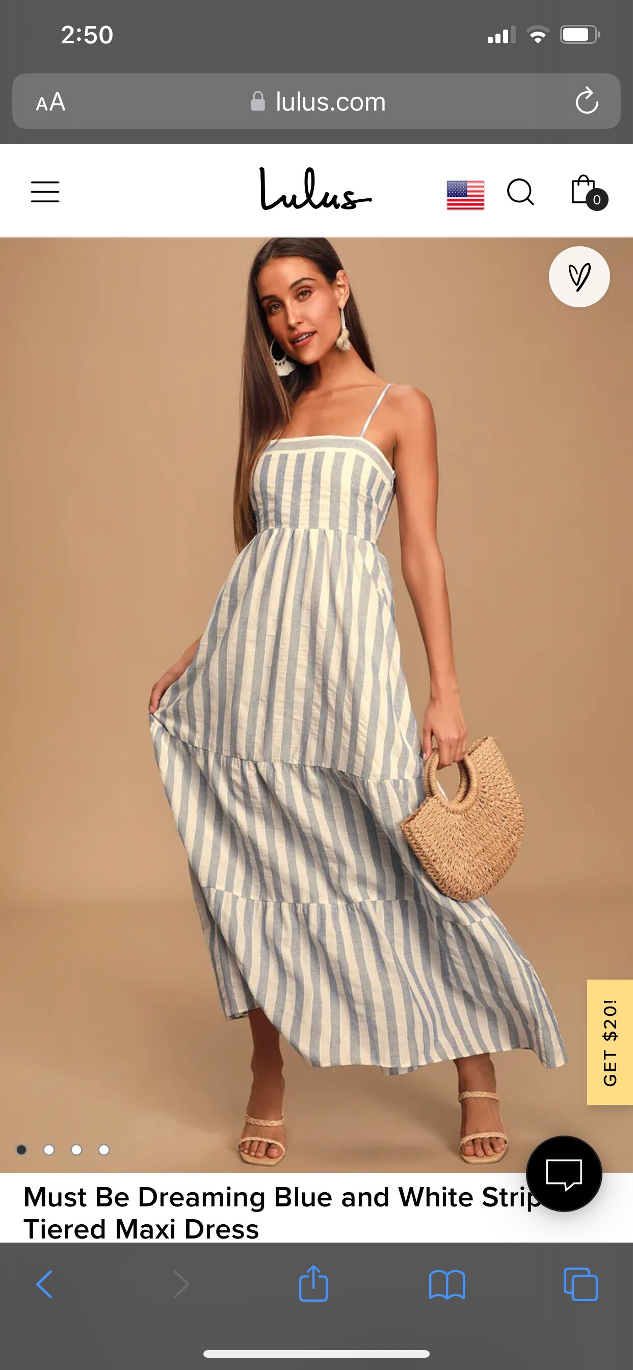Must Be Dreaming Blue and White Striped Tiered Maxi Dress