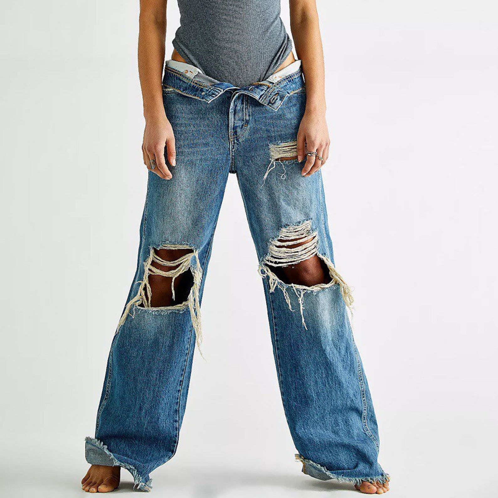 Free People Ollie Extreme Wide Leg Jeans Etsy