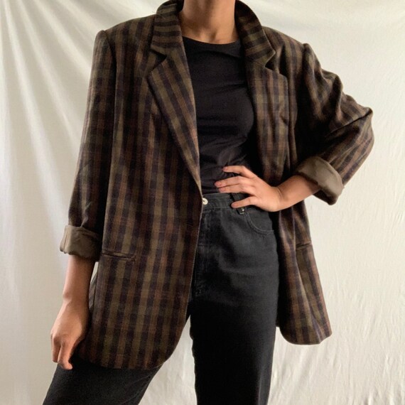 Retro Plaid Blazer