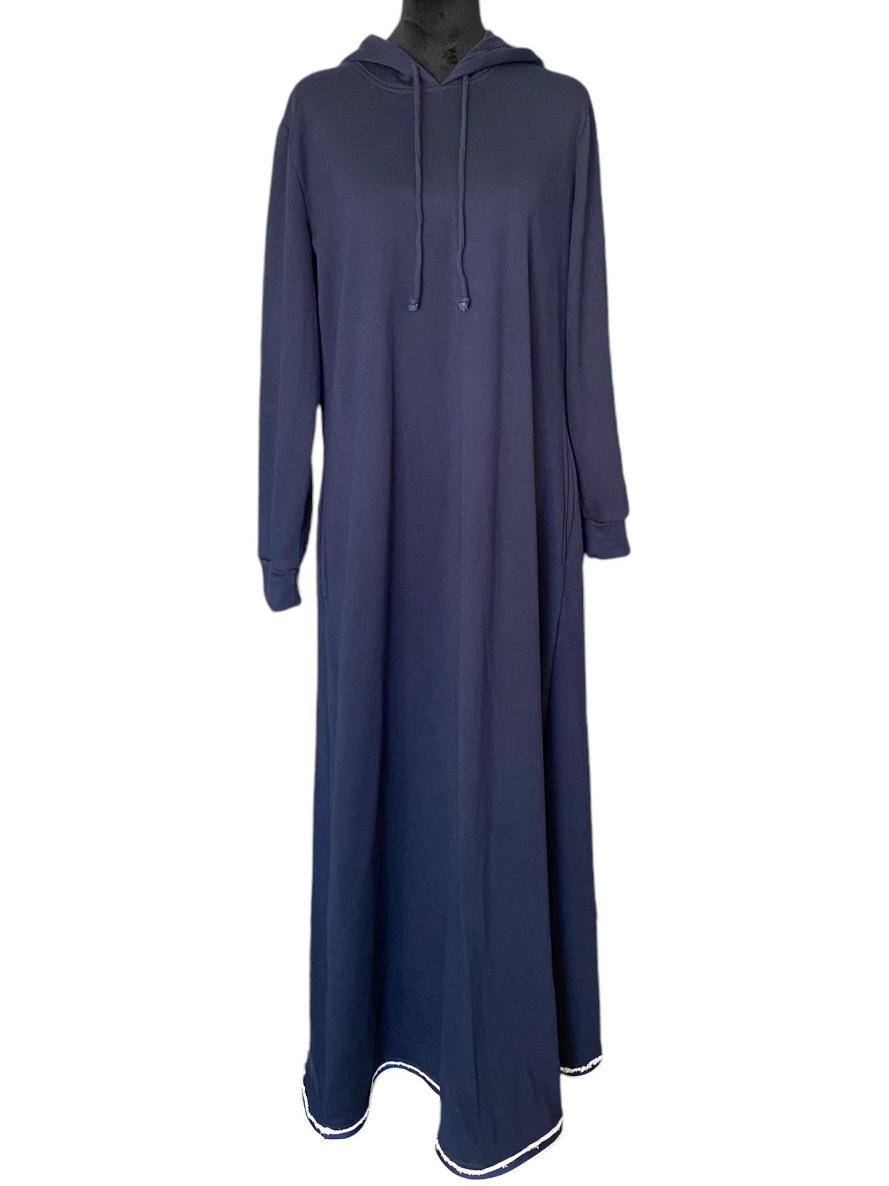 navy blue hoodie dress Carmen Navy Hoodie Dress XS / Navy