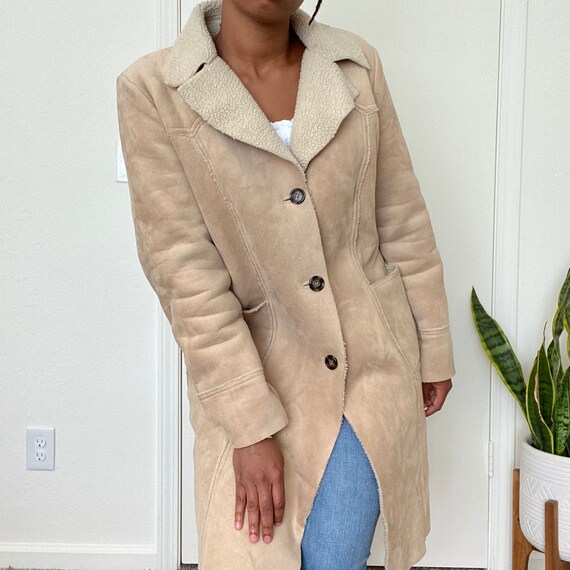 Beige Gap Shearling Coat - image 1