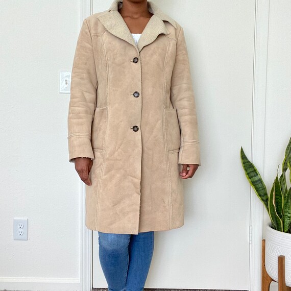 Beige Gap Shearling Coat - image 2