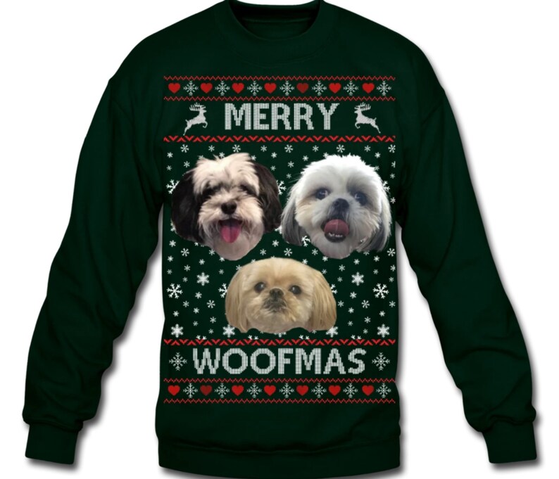 Ugly Christmas Sweater Custom Face Sweatshirt Dog Sweater Etsy