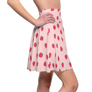 Strawberry Skirt Tennis Skirt A Line Skirt Pleated Skater - Etsy