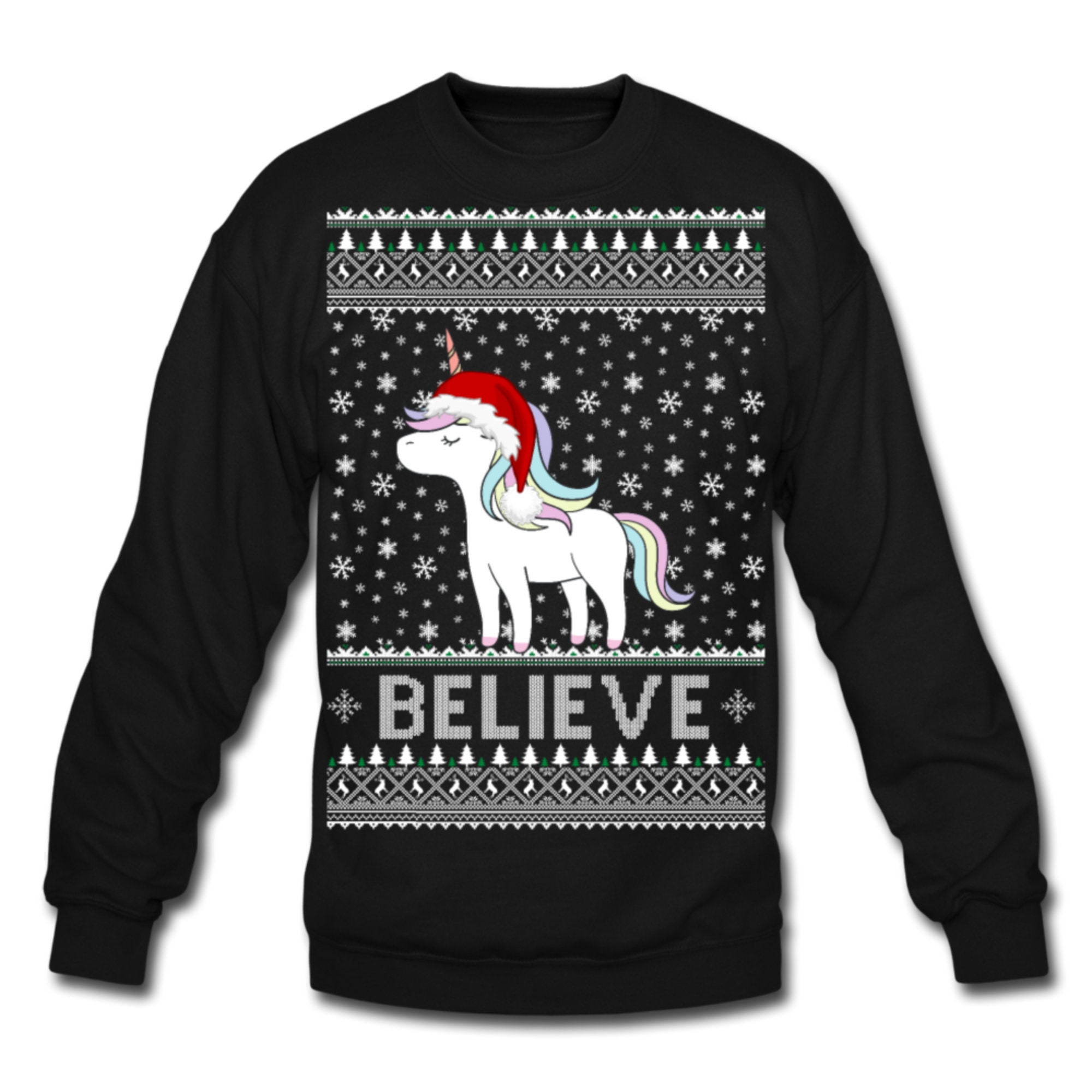 I believe in shop santa and unicorns sweater