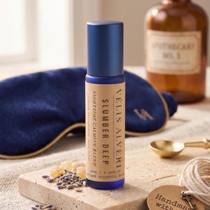 Sleep Essential Oil Roller for Insomnia, Deep Sleep Blend, Lavender & Frankincense Rollerball, Modern Apothecary Gift