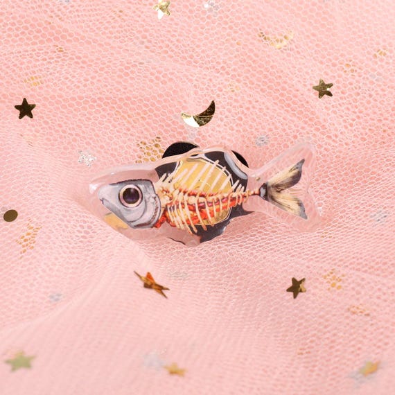 Cleaned Fish Acrylic Pin 1.5in (RUNOUT)