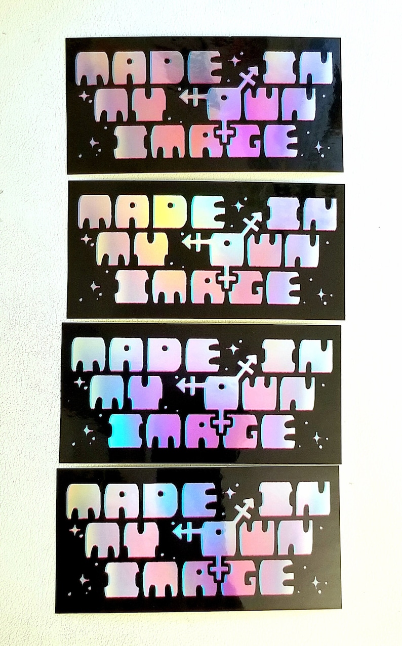 Trans Pride Sticker 3D Holographic Made In My Own Image 4in image 2