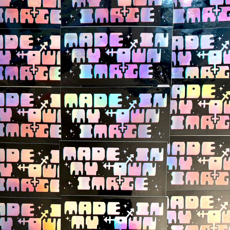 Trans Pride Sticker 3D Holographic Made In My Own Image 4in image 1