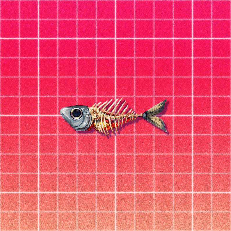 Cleaned Fish Acrylic Pin 1.5in image 2