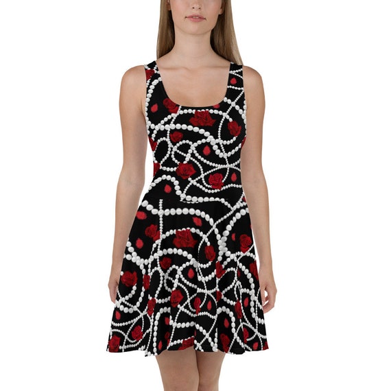 rose print skater dress Lovely Rusty Rose Dress - Floral Print Dress - Skater Dress