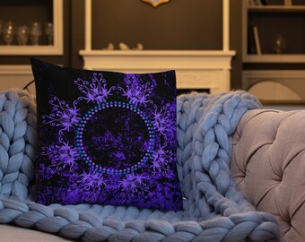 Weelderig paars premium kussen met crushed fluwelen look