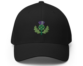 Scottish Thistle Structured Twill Cap | Scottish Thistle Baseball Cap | Thistle Flower of Scotland Celtic Heritage Hat