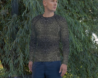 Chainmail Rashguard voor heren | Middeleeuws pantser shirt met lange mouwen | Ridderpantsershirt | Renaissance Faire-shirt