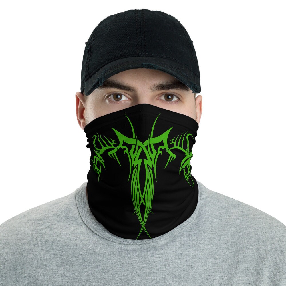 Black Green Ninja Face Mask Green black Cloth Face Mask Etsy