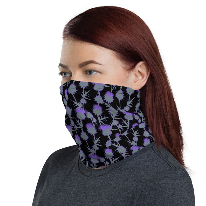 Scottish Thistle Face Mask Scottish Highlands Cloth Face Mask Thistle
