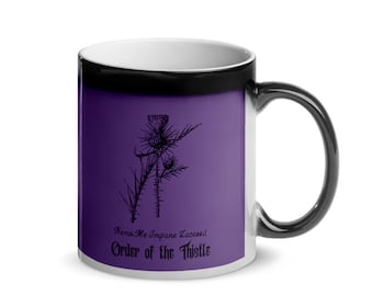 Volgorde van de Distel Glossy Magic Mug | Schotland Magische Kleur Veranderende Mok | Hooglandermok | Schotse Distel Magic Koffie mok