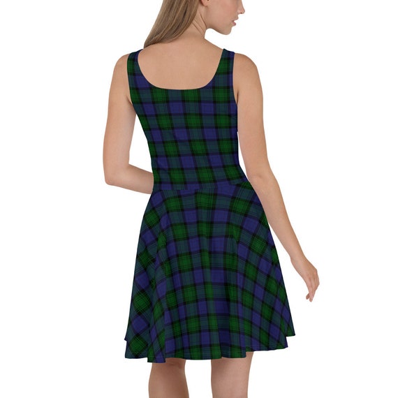 dress black watch tartan Blackwatch Lurex Clip Dot Smocked Waist Midi Dress Blackwatch / XS / H2472 main image 1