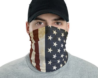 Stars and Stripes Face Mask | American Flag Cloth Face Mask | Antique US Flag Washable Face Mask | USA Flag Reusable Face Mask