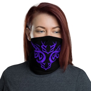 Purple Ninja Face Mask | Purple and Black Cloth Face Mask | Purple and Black Cyberpunk Face Shield | Washable Face Mask | Reusable Face Mask