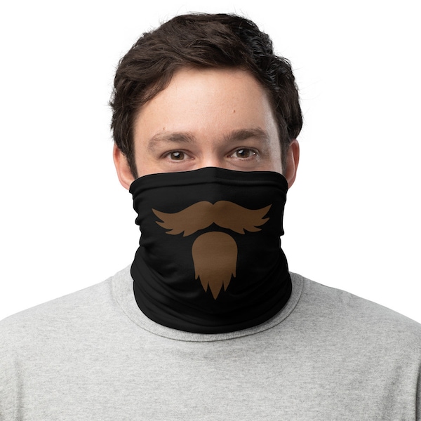 Van Dyke Face Mask | Goatee Cloth Face Mask | Brown Mustache Face Shield | Washable Face Mask | Reusable Face Mask