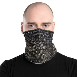 Chainmail Neck Gaiter | Medieval Armor Face Mask | Knight&#39;s Armor Face Mask | Renaissance Faire Face Mask