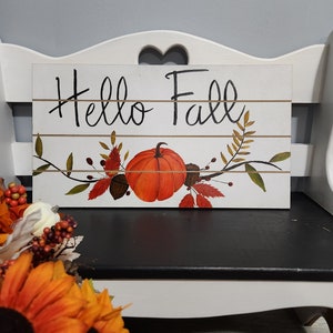 Hand Painted Hello Fall Sign
