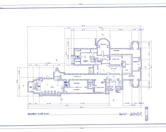 012 Frank Lloyd Wright Falling Water First Floor Blueprint Plan
