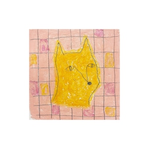 Benita In Pink Grid - Original Oil Pastel and Pencil Artwork on Paper