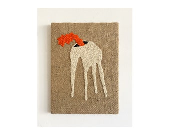 Bang Bang / One - Wool Embroidery on Stretched Jute