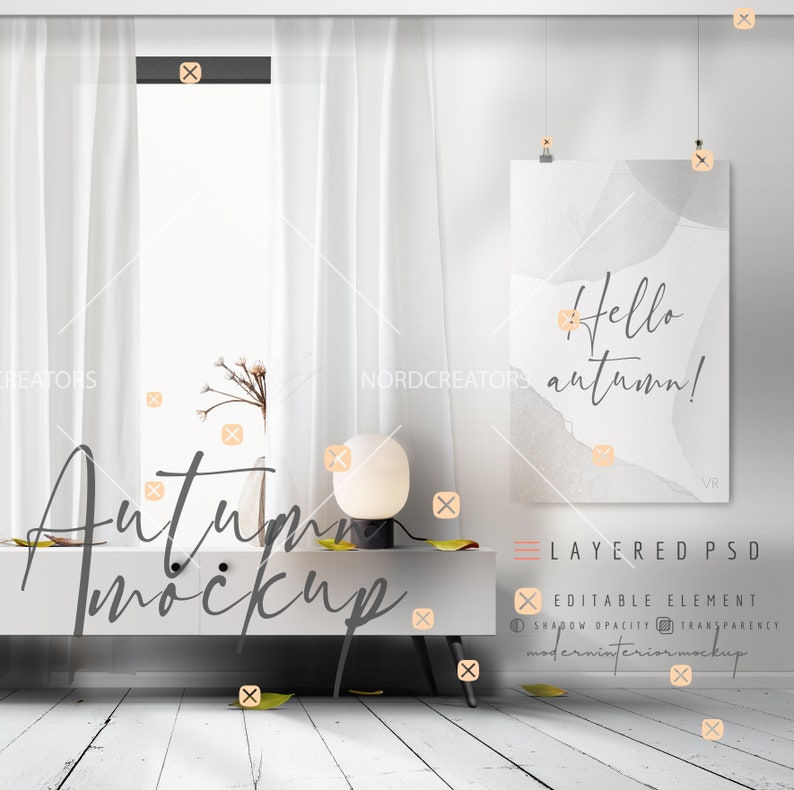 Download Mockup Factory Psd Format Interior Mockup Set Autumn Room Etsy