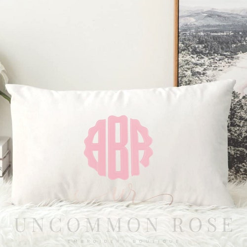 Lumbar Monogrammed Pillow Custom Nursery Pillow Nursery Etsy