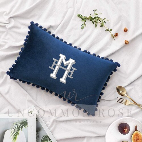 Monogrammed Velvet Nursery Pillow Custom Nursery Pillow Etsy