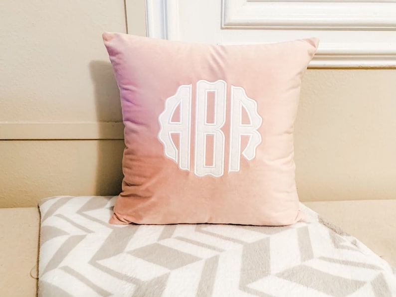 Monogrammed Velvet Nursery Pillow Custom Nursery Pillow Etsy