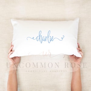Lumbar Personalized Pillow, Custom Dorm Pillow, Monogram Pillow,Swirl Name, Monogrammed Decor,Teen Monogrammed Pillow