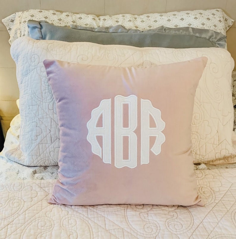 Monogrammed Velvet Nursery Pillow Custom Nursery Pillow Etsy