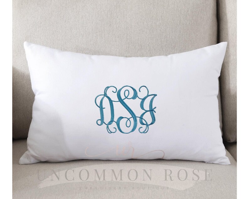 Lumbar Monogrammed Pillow Custom Dorm Pillow Monogram Etsy