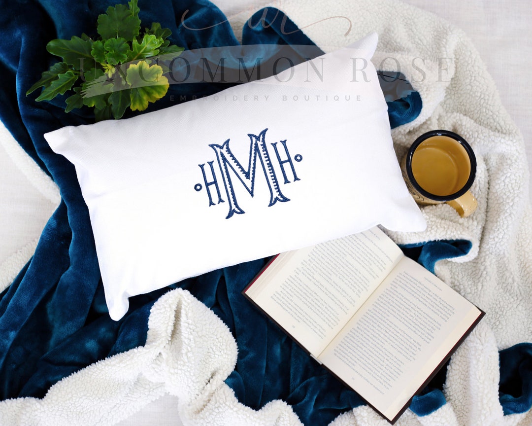 Ribbed Lumbar Monogrammed Pillow Custom Dorm Pillow Monogram Etsy