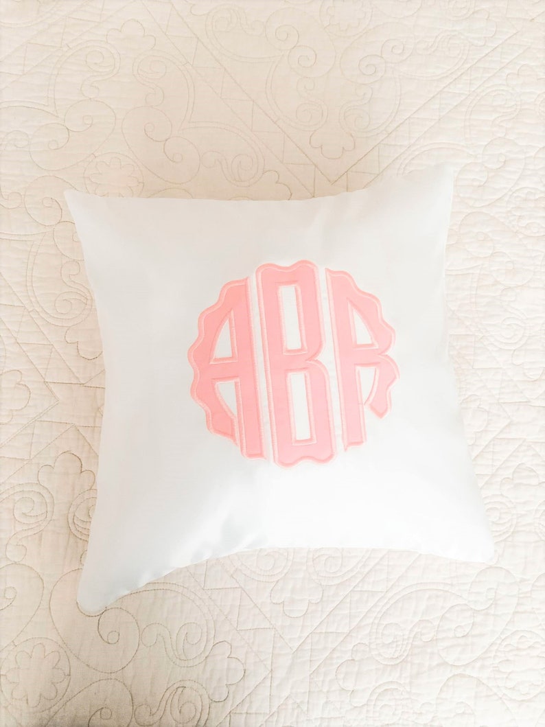 Scallop Monogrammed Nursery Pillow Custom Nursery Pillow Etsy