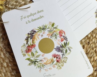 Tarjeta rasca y gana Quiero que seas mi testigo, Tarjeta de solicitud de testigo, tarjeta de regalo de testigo