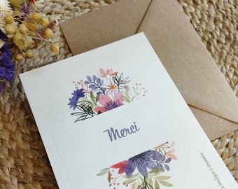 Carte florale Merci