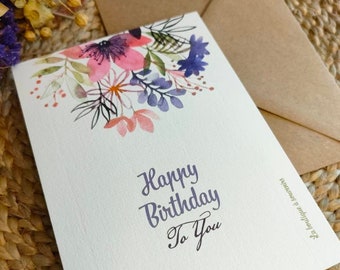 Carte florale Happy Birthday To You