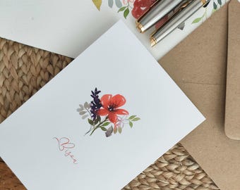 Carte florale Bisou
