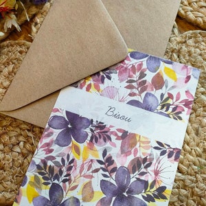 Carte "Bisous" & son enveloppe kraft image 2