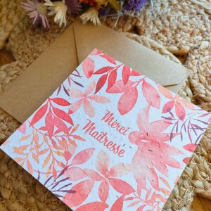Carte à planter | Carte ensemencée Merci maîtresse